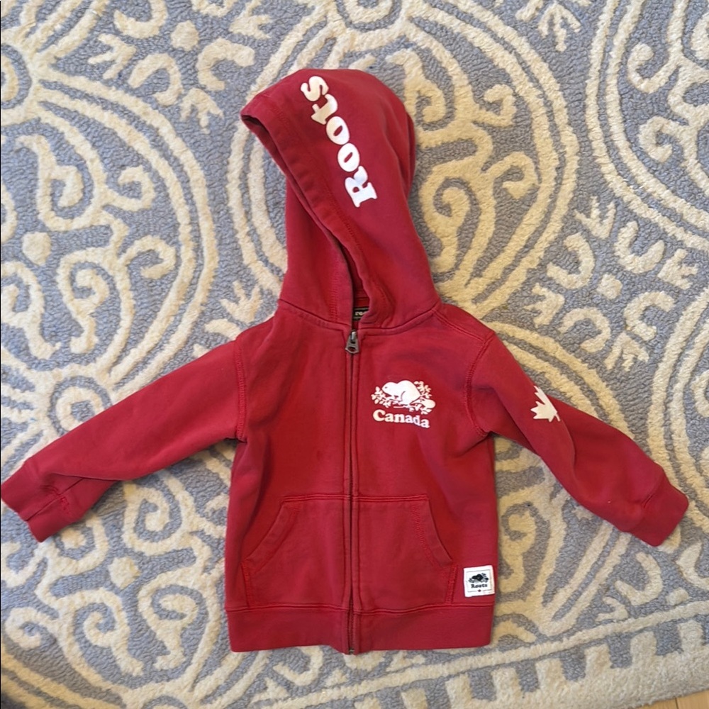 Roots Red Zip-Up Hoodie for Kids